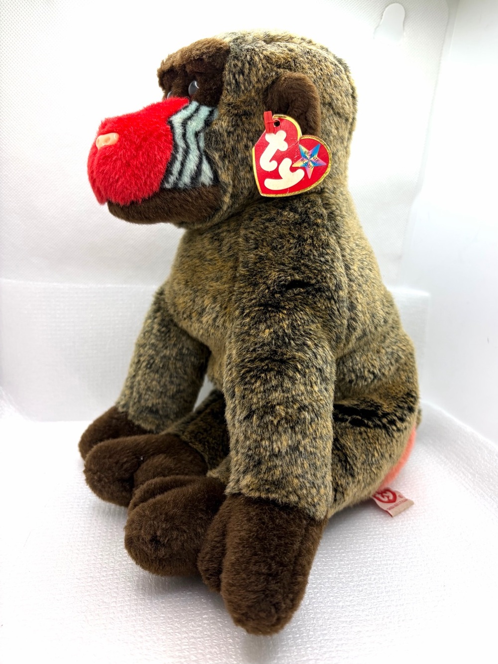 Vintage TY 2001 Beanie Buddy Baboon Monkey Plush Stuffed Animal Soft Toy 10.5"